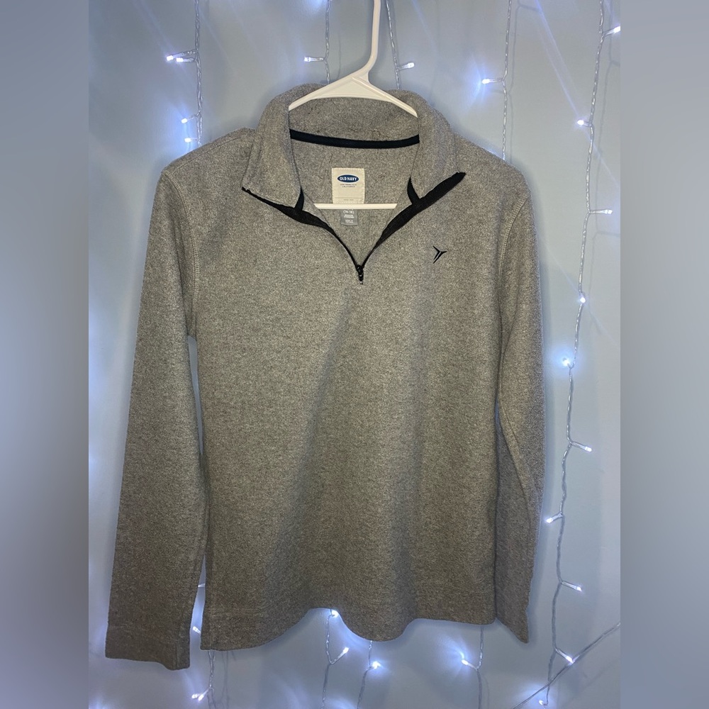 Old Navy Sweatshirt Sweater Pullover Quarter Zip grey Mens Size L. #17